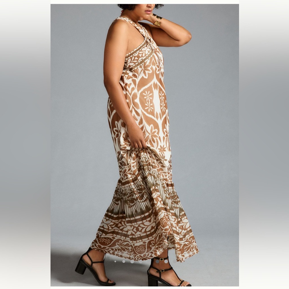 NWT Anthropologie Vineet Bahl Printed Halter Maxi Dress XL - Picture 3 of 16
